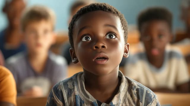 Criança representando a diversidade e escuta na educação